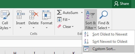 Custom Sort in Excel